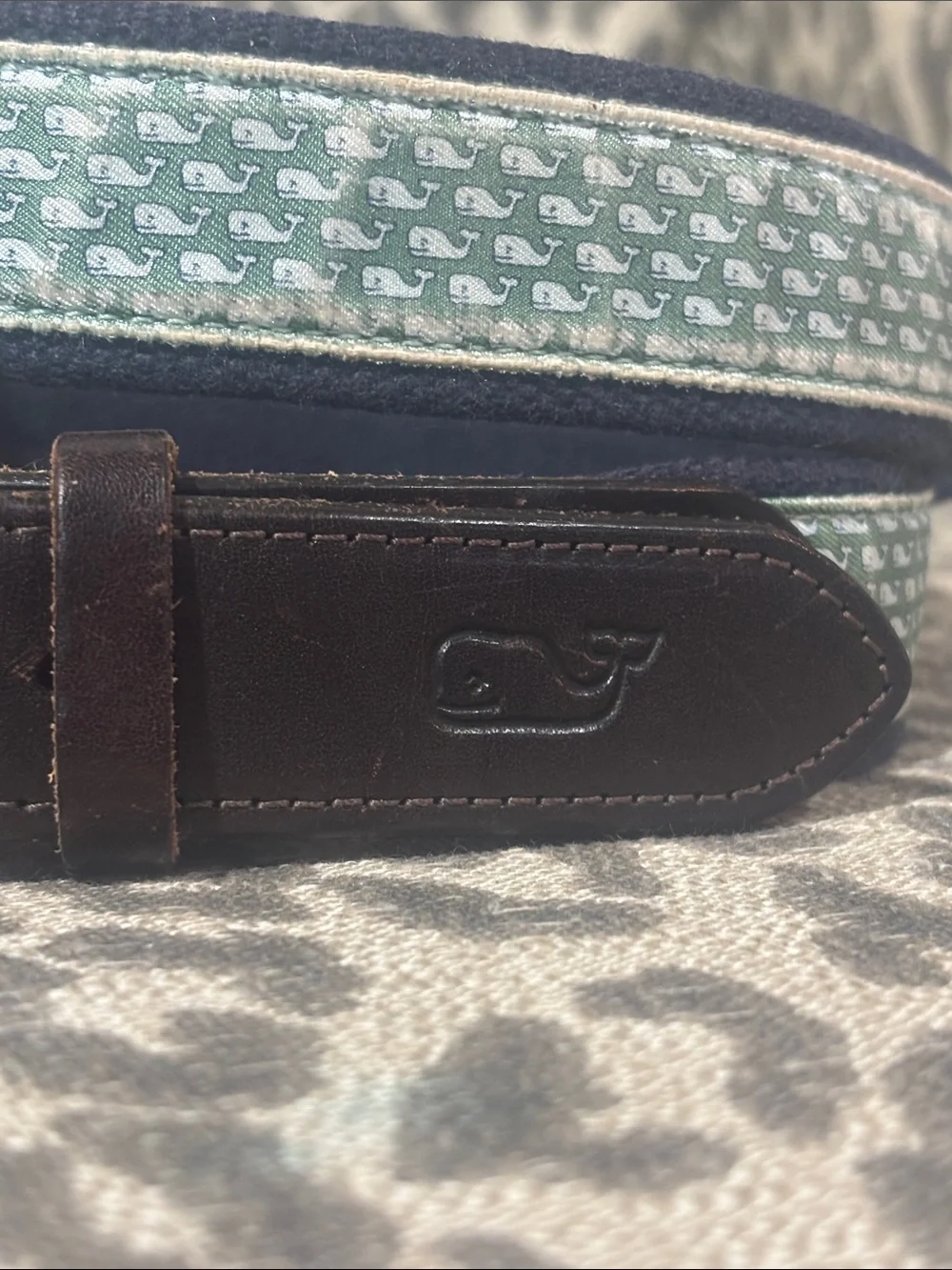 Vineyard vines canvas club whale print belt men’s holf belt preppy coastal 40
